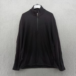 Icebreaker Merino Sweater Mens Large 1/4 Zip‎ Black Pullover Performance Wool